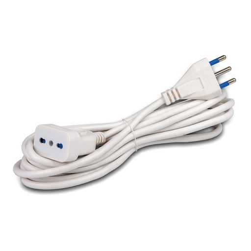 [CT3005B] PROLUNGA ELETTRICA CONTAKT SPINA 16A E BIPRESA 2P+T 16A 250V SEZ. 3X1  5MT BIANC