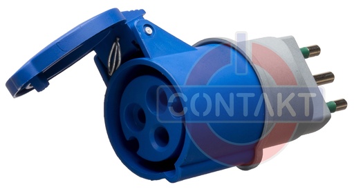 [CT4003] ADATTATORE CONTAKT PRESA INDUSTRIALE 2P+T 16A 230V SPINA 16A IP20