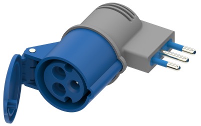 [CT4005] ADATTATORE CONTAKT PRESA INDUSTRIALE 2P+T 16A 230V SPINA 16A IP20