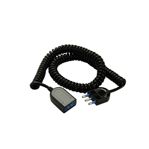 [F2023NSP] PROLUNGA 16A CAVO SPIRALATO 3X1 5MT NERO FAI