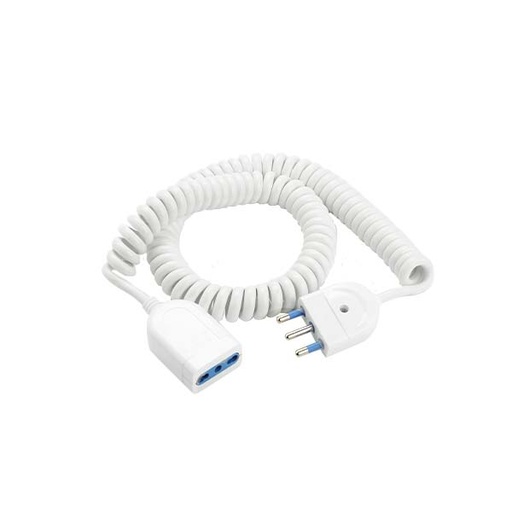 [F2023SP] PROLUNGA 16A CAVO SPIRALATO 5MT 3X1 BIANCO FAI