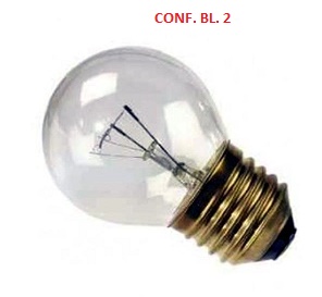 [25SFEB2] LAMPADA INCANDECSENZA  PHILIPS SFERA CHIARA 230V 25W E27 BL. 2 017130