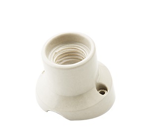 [F0068] PORTALAMPADA E27 PORCELLANA BASE CURVA    FAI