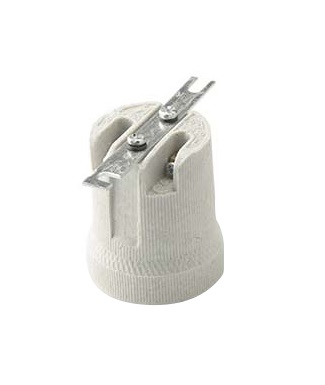 [F007275] PORTALAMPADA E27 PORCELLANA C/STAFFA PIENA FAI