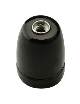 [F0160SMNE] PORTALAMPADA FAI IN CERAMICA  E27 M10/1 SMALTATO NERO 