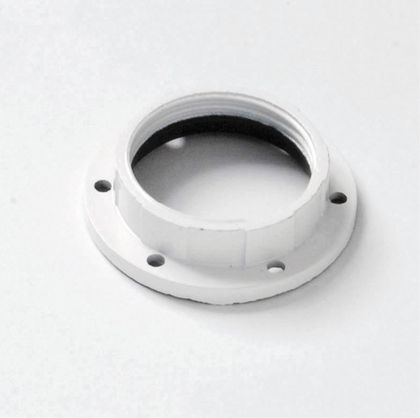 [F0231] GHIERA FAI FILETTATA BIANCO E27 TERMOPLASTICO 