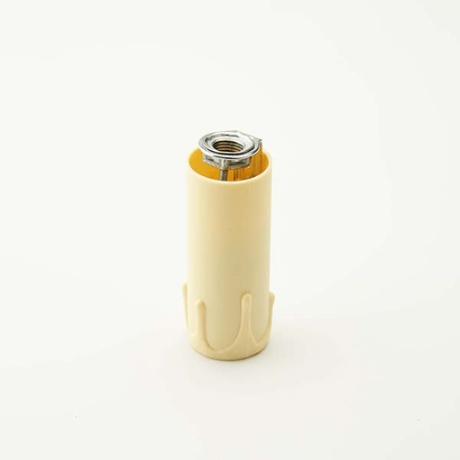 [F1200AVNIP] PORTALAMPADA A CANDELA COLORE AVORIO IN MATERIALE TERMOPLASTICO CON NIPLES E14 ALTEZZA 65MM FAI 