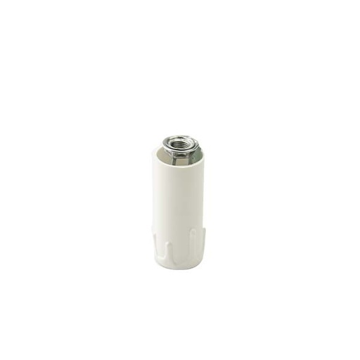 [F1200BINIP] PORTALAMPADA FAI A CANDELA COLORE BIANCO IN MATERIALE TERMOPLASTICO CON NIPLES E14  ALTEZZA 65MM