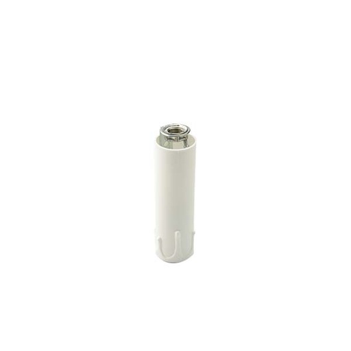 [F1201BINIP] PORTALAMPADA FAI A CANDELA COLORE BIANCO IN MATERIALE TERMOPLASTICO CON NIPLES E14 ALTEZZA 85MM 