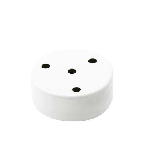 [F1159BI4] ROSONE IN METALL0 CILINDRICO BIANCO 4 FORI FAI
