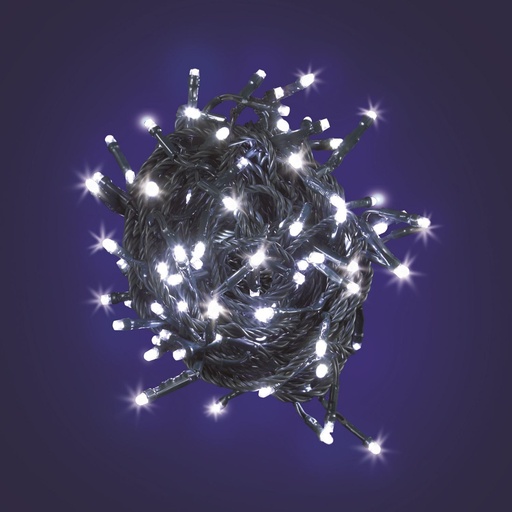 [L20276] CATENA MB 10 LED BIANCO 5MM LUCE FISSA 230V INTERNO CAVO VERDE 1,5+1M