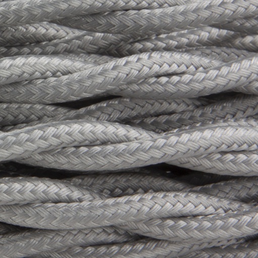 [CTAX166] CAVO ELETTRICO RIVESTITO TESSUTO TRECCIATO 3X0,75 45MT.ARGENTO CONTAKT (PR. MT.)