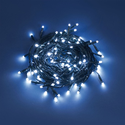 [L29873] CATENA TLE 100 LED BIANCO 5MM SERIE EX CONTROLLER 8G 24V ESTERNO CAVO VERDE 2+5M