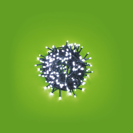 [L30824] CATENA TLE 180 LED BIANCO 5MM SERIE EX CONTROL. 8G 24V ESTERNO CAVO VERDE 2+7,5