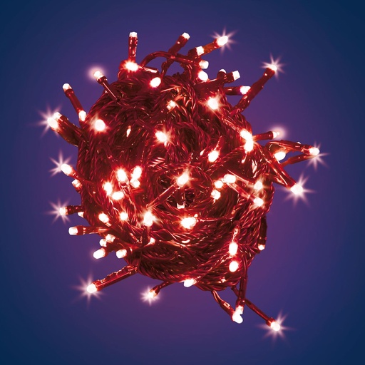 [L30855] CATENA TLE 180 LED ROSSO 5MM SERIE EX CONTROLLER 8G 24V ESTERNO CAVO VERDE 2+7,5