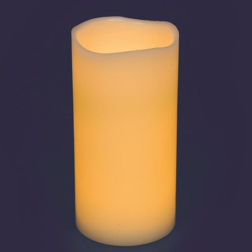 [L35805] CANDELA Ø10CM AVORIO 2 LED CLASSIC EFFETTO FIAMMA A BATTERIA INTERNO H20CM