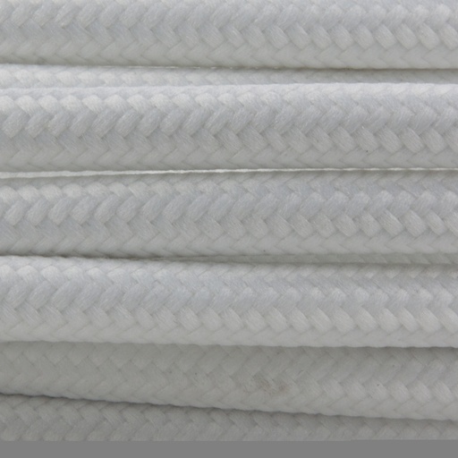 [CTAX601] CAVO ELETTRICO RIVESTITO TESSUTO TONDO 3X0,75 45MT. BIANCO CONTAKT (PR. MT.)