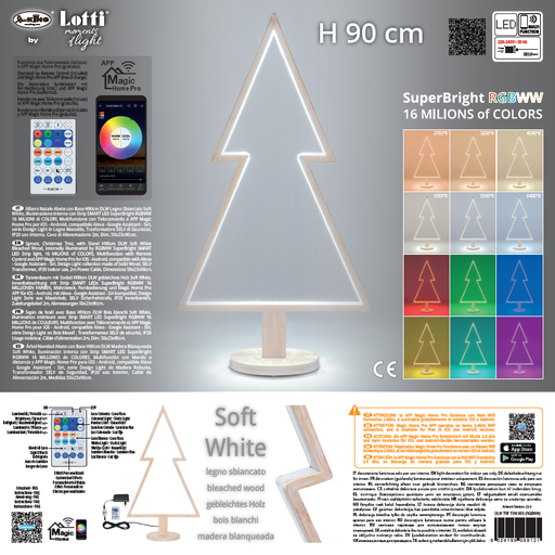 [L69121] ALBERO NATALE ABETE C/BASE H90 SMART LED