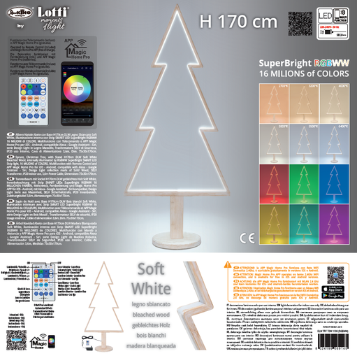 [L69145] ALBERO NATALE ABETE C/BASE H170 SMART LED