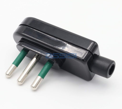 [9005N] ADATTATORE SPINA 10A 2P+T AD ANGOLO NERO MED