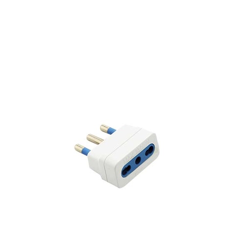 [F8009] ADATTATORE CIVILE FAI 1 SPINA 2P+T 16A S17 PRESA BIPASSO 2P+T - P17/11 BIANCO