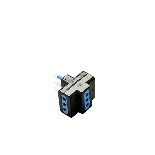 [F8010N] ADATTATORE CIVILE FAI MULTIPLO 250V SPINA 2P+T 10A S11 3 BIPRESE 10A P11 NERO