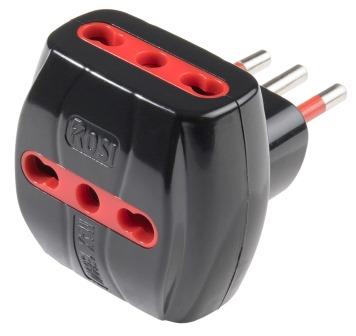 [RS78042T] TRIPLA CON SPINA 10A E 3 PRESE 10/16A CON LIMITATORE DI CORRENTE AUTORIPRIS.NE
