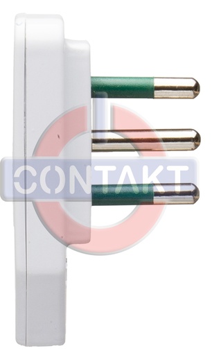 [CT1005BSP] SPINA CIVILE CONTAKT ULTRA PIATTA A SQUADRA 90° 2P+T 10A SPA11 250V BIANCO