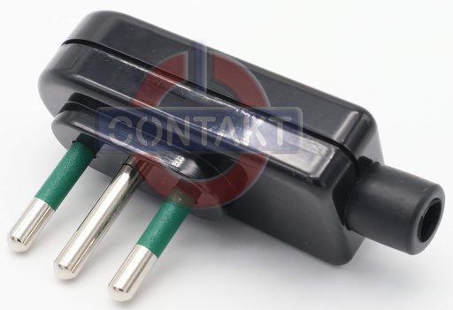 [CT1006N] SPINA CIVILE CONTAKT PIATTA A SQUADRA 90° 2P+T 16A SPA17 250V NERO
