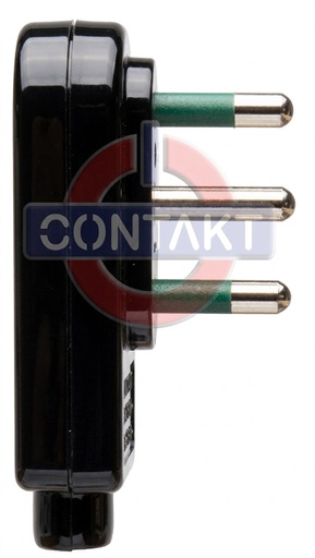 [CT1006N] SPINA CIVILE CONTAKT PIATTA A SQUADRA 90° 2P+T 16A SPA17 250V NERO