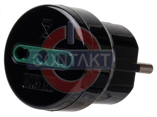 [CT1014N] ADATTATORE CIVILE CONTAKT 1 SPINA 2P+T 16A TEDESCO/FRANCESE BIPRESA 2P+T 16A P17/11 NERO