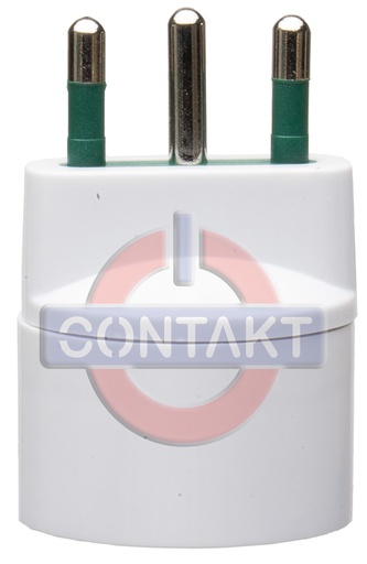 [CT1016B] ADATTATORE CIVILE CONTAKT SPINA 2P+T 16A S17 - PRESA 2P+T 16A SCHUKO P30 BIANCO