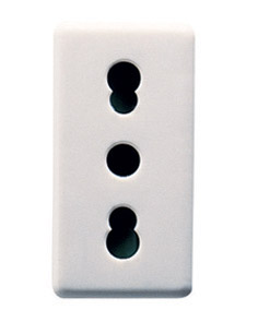 [GEWGW20203] FRUTTO GEWISS PRESA BIVALENTE PRESA 10/16A DA INCASSO 10716 250V SERIE SYSTEM