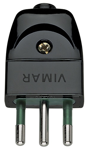 [VIW00201] SPINA CIVILE VIMAR 2P+T 10A S11 ASSIALE  NERO