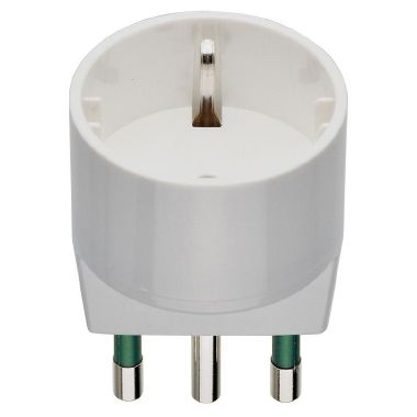 [VIW00303B] ADATTATORE CIVILE VIMAR SPINA 2P+T 10A S17 PRESA 2P+T 16A P30 SCHUKO BIANCO