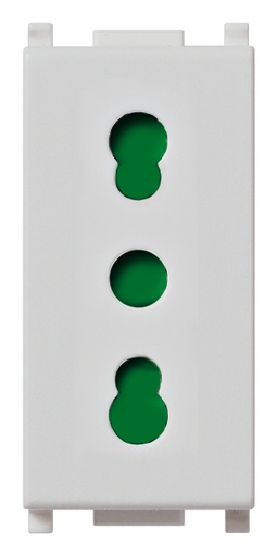 [VIW14203SL] FRUTTO VIMAR PRESA BIVALENTE 10/16A DA INCASSO 10/16A 250V SERIE PLANA SILVER