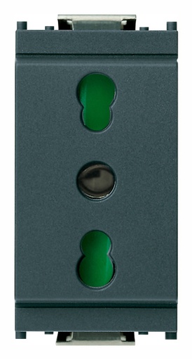 [VIW16203] FRUTTO VIMAR PRESA BIVALENTE 10/16A DA INCASSO 10/16A 250V SERIE IDEA GRIGIO