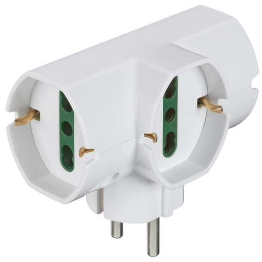 [VIWRI00316B] ADATTATORE CIVILE VIMAR MULTIPLO VERTICALE STANDARD TEDESCO FRANCESE +3 PRESE BIPASSO