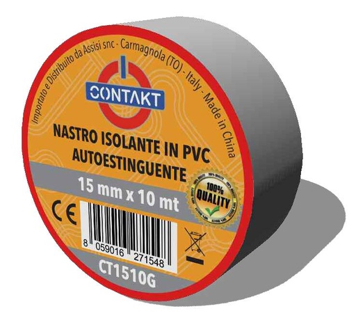 [CT1510G] NASTRO ADESIVO ISOLANTE CONTAKT 15MMX10MT GRIGIO