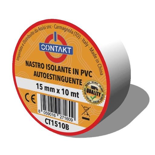 [CT2525B] NASTRO ADESIVO ISOLANTE CONTAKT 25MMX25MT BIANCO
