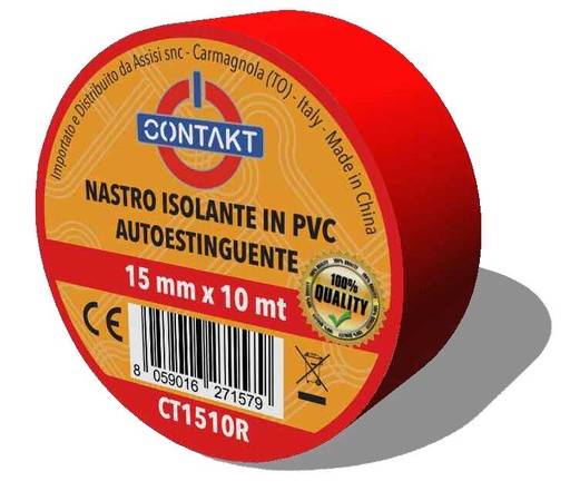 [CT2525R] NASTRO ADESIVO ISOLANTE CONTAKT 25MMX25MT ROSSO