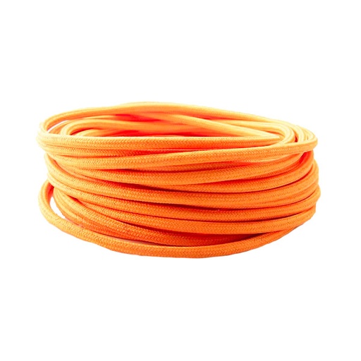 [F8900102075ARA] CAVO ELETTRICO FAI RIVESTITO TESSUTO TONDO 2X0.75 10MT ARANCIONE 