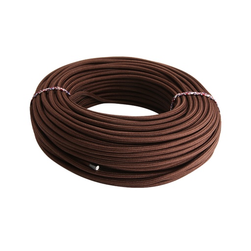 [F8900103075TDM] CAVO ELETTRICO FAI RIVESTITO TESSUTO TONDO 2X0.75 10MT MARRONE   