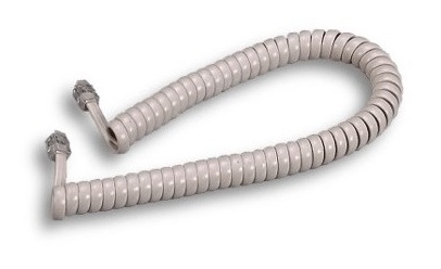 [T4P4C25AV] CAVETTO TELEFONICO ESTENSIBILE AVORIO 2,5MT PLUG-PLUG 4-4