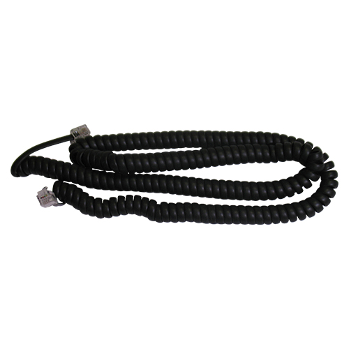[T4P4C5NE] CAVETTO TELEFONICO ESTENSIBILE NERO 5MT PLUG-PLUG 4-4