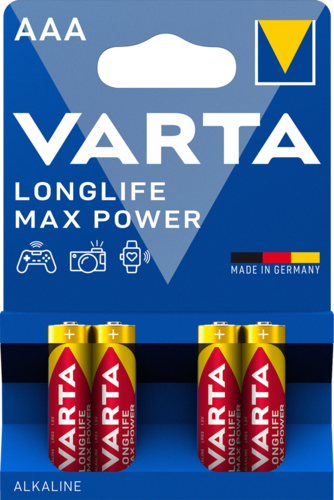 [4703] PILE VARTA ALKALINE LONGLIFE MAX POWER MINISTILO AAA BL.4 4703