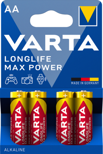 [4706] PILE VARTA ALKALINE LONGLIFE MAX POWER STILO AA BL.4 4706