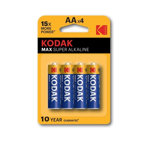 [KMAX1500] PILE KODAK ALKALINE MAX STILO AA BL. 4 KMAX1500