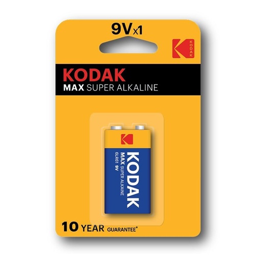 [KMAX1604] PILE KODAK ALKALINE MAX 9V BL. 1 KMAX1604