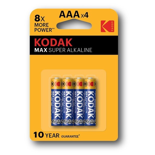 [KMAX2400] PILE KODAK ALKALINE MAX MINISTILO AAA BL. 4 KMAX2400